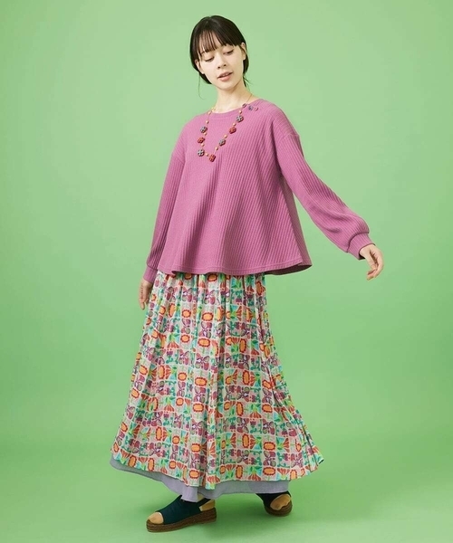 Jocomomola（ホコモモラ）の「Morado ciruela プリントギャザースカート（スカート・レディース・ライラック・40）」の13枚目の写真
