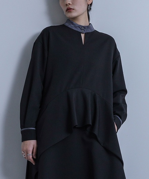kOhAKU(コハク)の「異素材ハイネックワンピース(ワンピース・レディース・グレー/ブラック・1/2)」の19枚目の写真