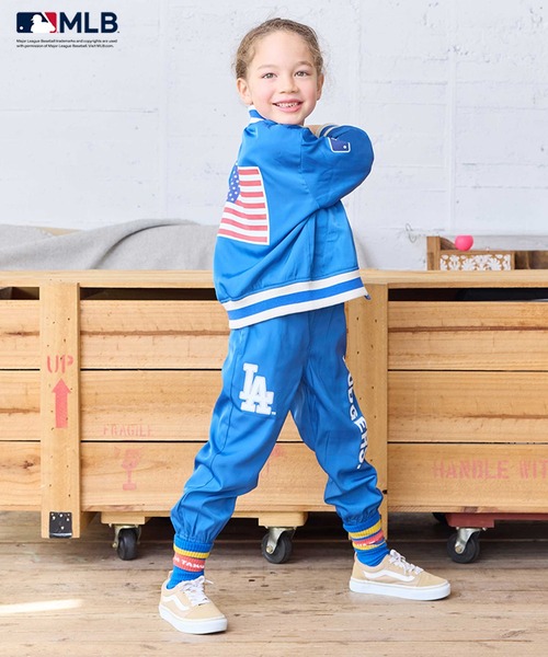 622【MLB】ロサンゼルス・ドジャース　ナイロンジャケット　セットアップ上下L 人気 商品 通販メンズ - MLB ドジャース ナイロンジャケット