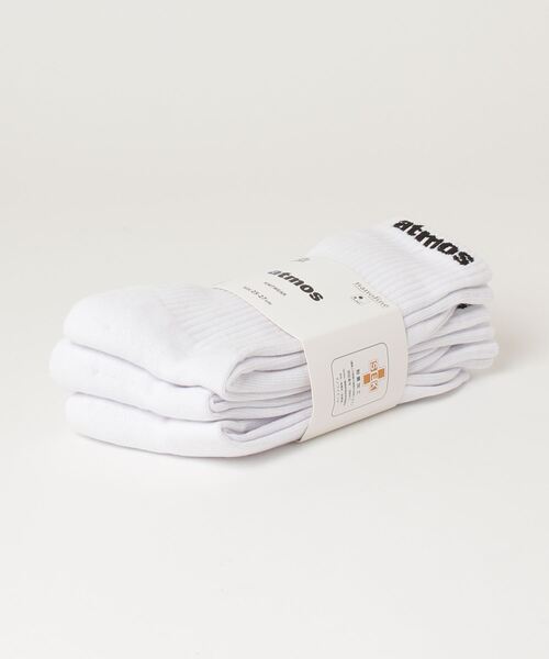 atmos(アトモス)の「atmos SMALL JACQUARD LOGO 3P SOCKS / アトモス スモール ジャガード ロゴ 3P ソックス(ソックス/靴下・メンズ・ホワイト/ブラック・25-27)」の10枚目の写真