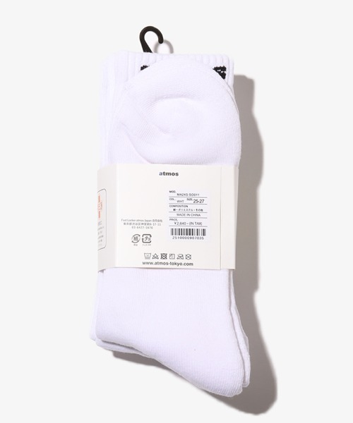 atmos(アトモス)の「atmos SMALL JACQUARD LOGO 3P SOCKS / アトモス スモール ジャガード ロゴ 3P ソックス(ソックス/靴下・メンズ・ホワイト/ブラック・25-27)」の8枚目の写真