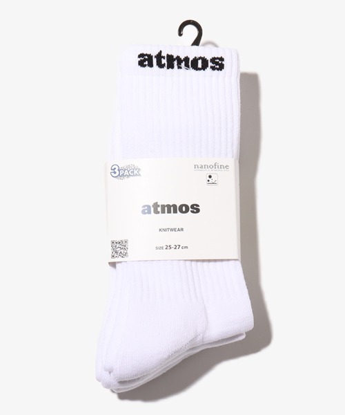 atmos(アトモス)の「atmos SMALL JACQUARD LOGO 3P SOCKS / アトモス スモール ジャガード ロゴ 3P ソックス(ソックス/靴下・メンズ・ホワイト/ブラック・25-27)」の7枚目の写真