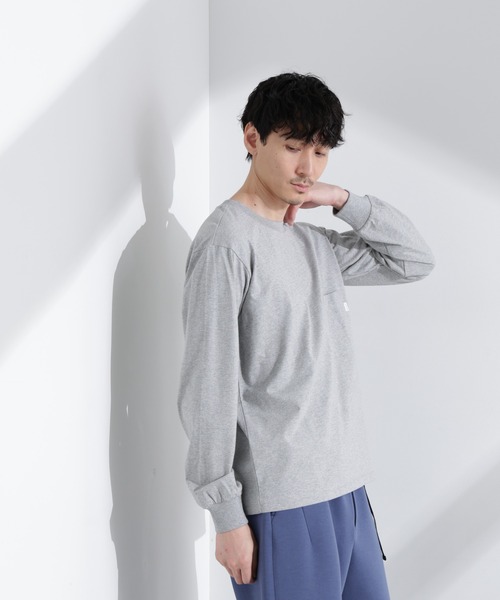 NANO universe(ナノユニバース)の「「NJ/CLUB」 ベーシックポケットロングスリーブTシャツ(Tシャツ/カットソー・メンズ・ホワイト/ブラック/グレー・M/L)」の16枚目の写真