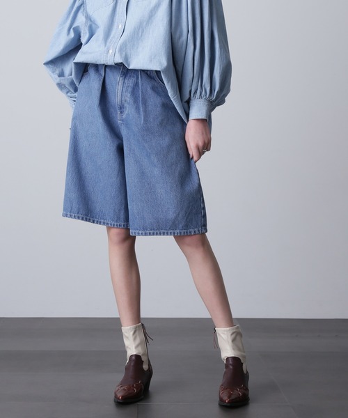 ROSE BUD（ローズバッド）の「(GENE HEAVENS)バミューダ ハーフ デニム パンツ（デニムパンツ・レディース・ブルー/ブラック・S/M/L）」の2枚目の写真