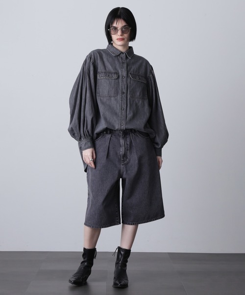 ROSE BUD（ローズバッド）の「(GENE HEAVENS)バミューダ ハーフ デニム パンツ（デニムパンツ・レディース・ブルー/ブラック・S/M/L）」の5枚目の写真