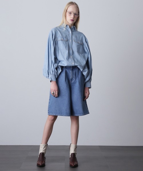 ROSE BUD（ローズバッド）の「(GENE HEAVENS)バミューダ ハーフ デニム パンツ（デニムパンツ・レディース・ブルー/ブラック・S/M/L）」の10枚目の写真