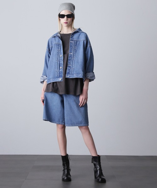 ローズバッド（ROSE BUD）/(GENE HEAVENS)バミューダ ハーフ デニム パンツ セール】(GENE HEAVENS)バミューダ ハーフ デニム パンツ（デニム