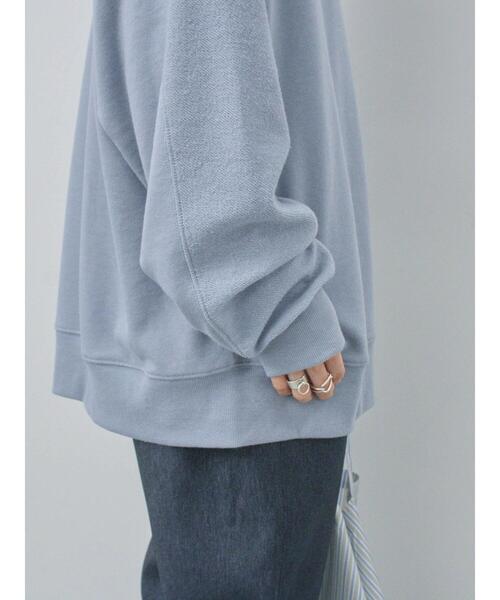 Samansa Mos2 blue（サマンサモスモスブルー）の「裏毛発泡ラメロゴプルオーバー（Tシャツ/カットソー・レディース・ミント/オフホワイト/ブルー/チャコールグレー/トップグレー・F）」の9枚目の写真
