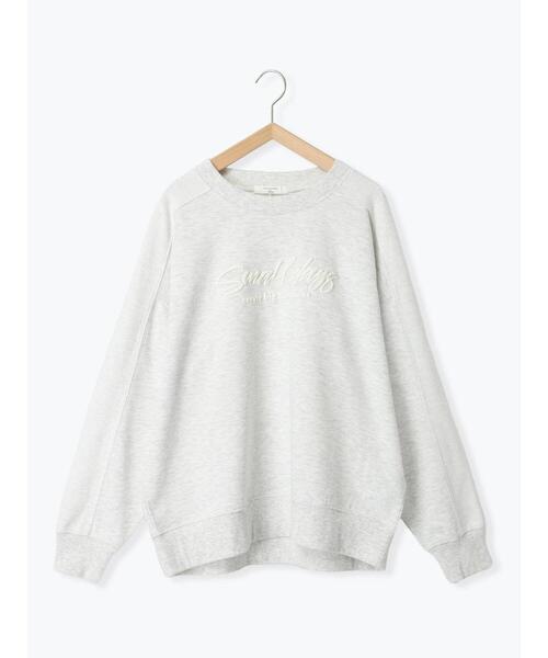 Samansa Mos2 blue（サマンサモスモスブルー）の「裏毛発泡ラメロゴプルオーバー（Tシャツ/カットソー・レディース・ミント/オフホワイト/ブルー/チャコールグレー/トップグレー・F）」の17枚目の写真