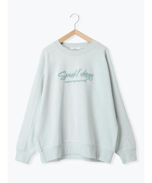 Samansa Mos2 blue（サマンサモスモスブルー）の「裏毛発泡ラメロゴプルオーバー（Tシャツ/カットソー・レディース・ミント/オフホワイト/ブルー/チャコールグレー/トップグレー・F）」の20枚目の写真