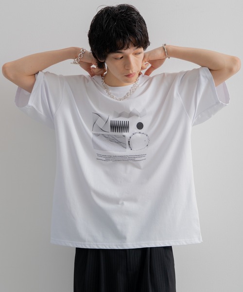 SINSS（シンス）の「Geometric design T-shirt / ジオメトリックデザインTシャツ（Tシャツ/カットソー・メンズ・C/D/E/F/A/H/B/G/I・SMALL/MEDIUM/LARGE/X-SMALL/XX-SMALL）」の19枚目の写真