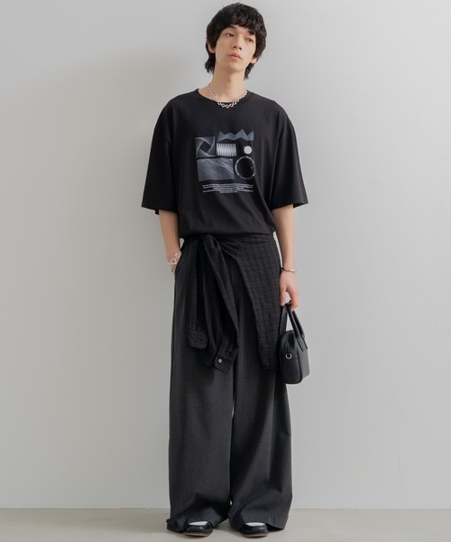 Tシャツ・カットソー ORGANZA T-SHIRT Geometric design T-shirt / ジオメトリックデザインTシャツ（T