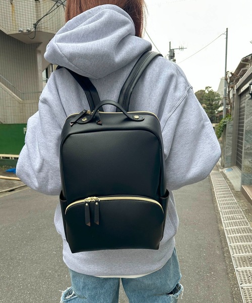 Legato Largo（レガートラルゴ）の「Legato Largo / たすかるっかばん　リュック / LH-F3375（バックパック/リュック・レディース・ベージュ/バーガンディー/ブラック/アイボリー/グリーン/ラベンダー/マスタード/ライトグレー・ONESIZE）」の3枚目の写真