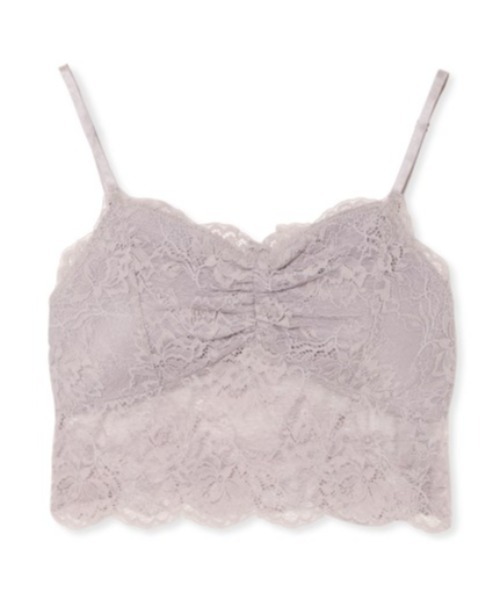 LILY BROWN(リリーブラウン)の「カップ付きレースインナー(キャミソール・レディース・ブラック/ラベンダー・FREE)」の2枚目の写真