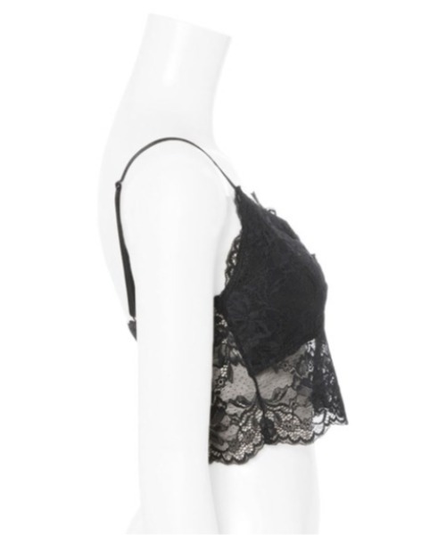 LILY BROWN(リリーブラウン)の「カップ付きレースインナー(キャミソール・レディース・ブラック/ラベンダー・FREE)」の5枚目の写真