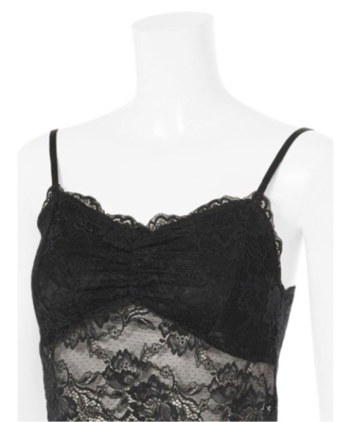 LILY BROWN(リリーブラウン)の「カップ付きレースインナー(キャミソール・レディース・ブラック/ラベンダー・FREE)」の6枚目の写真