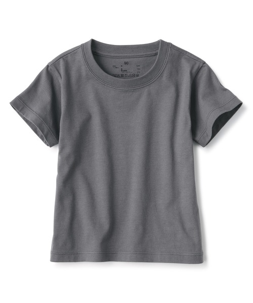 無印良品(ムジルシリョウヒン)の「ベビー あたまするっと 天竺編みクルーネック半袖Tシャツ 無地(Tシャツ/カットソー・キッズ・オフホワイト/ライトブルー/グレー系/ライトピンク/ライトイエロー・90/80/100)」の2枚目の写真