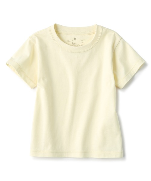 無印良品(ムジルシリョウヒン)の「ベビー あたまするっと 天竺編みクルーネック半袖Tシャツ 無地(Tシャツ/カットソー・キッズ・オフホワイト/ライトブルー/グレー系/ライトピンク/ライトイエロー・90/80/100)」の4枚目の写真