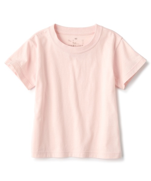 無印良品(ムジルシリョウヒン)の「ベビー あたまするっと 天竺編みクルーネック半袖Tシャツ 無地(Tシャツ/カットソー・キッズ・オフホワイト/ライトブルー/グレー系/ライトピンク/ライトイエロー・90/80/100)」の5枚目の写真