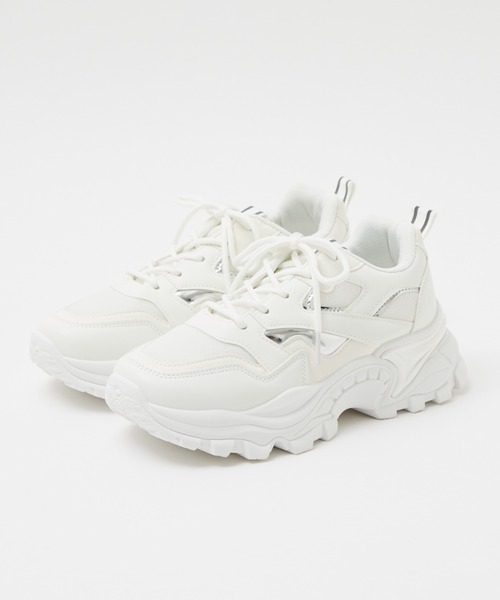 Au BANNISTER（オゥバニスター）の「【販売店舗限定】厚底/軽量 メタリックポイント スニーカー（スニーカー・レディース・ブラック/ホワイト・S/M/L/LL）」の17枚目の写真