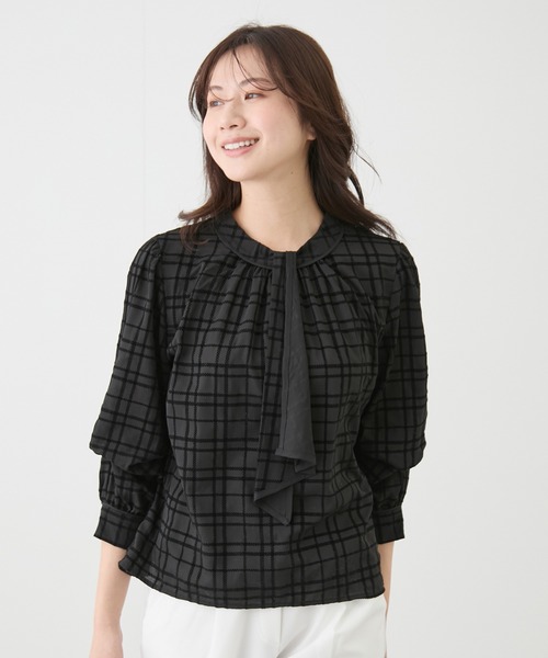 Jayro（ジャイロ）の「フロッキーチェックブラウス（シャツ/ブラウス・レディース・ブラック/オフホワイト・M）」の22枚目の写真