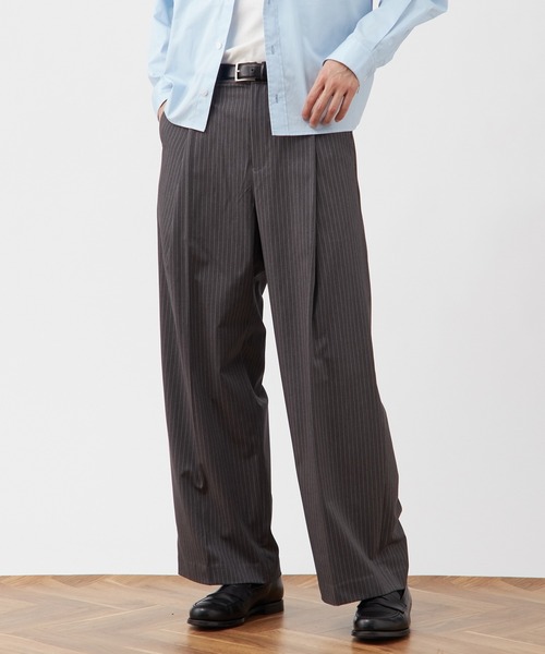 B.C STOCK(ベーセーストック)の「ワイドストレートスラックス / ショート丈・ロング丈対応 【ZOZOTOWN限定アイテム】(スラックス・メンズ・ブラック/グレー系その他2/ネイビー×ホワイト/ネイビー/ダークグレー・L-Long/XL-Short/XS-Short/XS-Regular/XS-Long/S-Short/S-Regular/S-Long/M-Short/M-Regular/M-Long/L-Short/L-Regular/XL-Regular/XL-Long)」の4枚目の写真