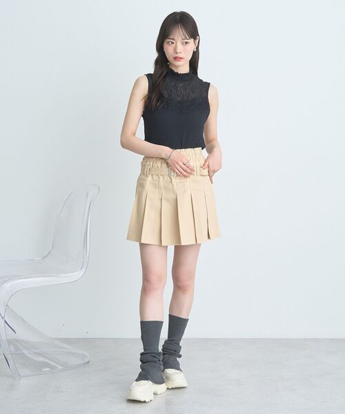 earth music&ecology（アースミュージックアンドエコロジー）の「レースドッキングタンクトップ（タンクトップ・レディース・オレンジ系その他/グレー/ブラック/アイボリー・M/S）」の9枚目の写真