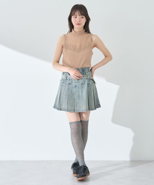 earth music&ecology（アースミュージックアンドエコロジー）の「レースドッキングタンクトップ（タンクトップ・レディース・オレンジ系その他/グレー/ブラック/アイボリー・M/S）」の12枚目の写真