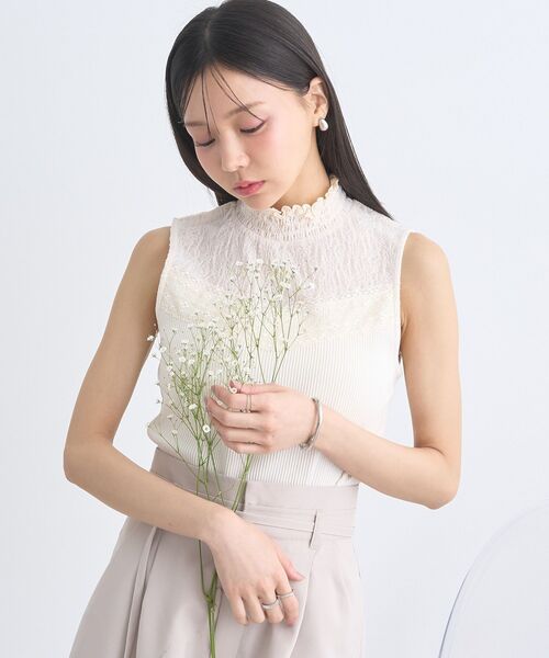 earth music&ecology（アースミュージックアンドエコロジー）の「レースドッキングタンクトップ（タンクトップ・レディース・オレンジ系その他/グレー/ブラック/アイボリー・M/S）」の15枚目の写真