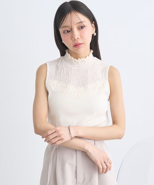 earth music&ecology（アースミュージックアンドエコロジー）の「レースドッキングタンクトップ（タンクトップ・レディース・オレンジ系その他/グレー/ブラック/アイボリー・M/S）」の17枚目の写真