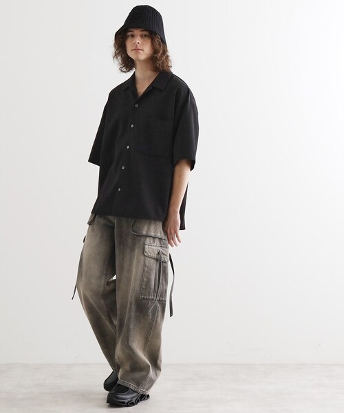 tk.TAKEO KIKUCHI(ティーケータケオキクチ)の「◆【セットアップ対応】テッククレープシャツ(シャツ/ブラウス・メンズ・チャコールグレー/ライトベージュ/ブラック/ブルー・04/03/02/01)」の12枚目の写真