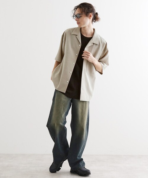 tk.TAKEO KIKUCHI(ティーケータケオキクチ)の「◆【セットアップ対応】テッククレープシャツ(シャツ/ブラウス・メンズ・チャコールグレー/ライトベージュ/ブラック/ブルー・04/03/02/01)」の16枚目の写真