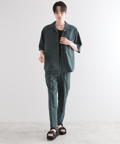 tk.TAKEO KIKUCHI(ティーケータケオキクチ)の「◆【セットアップ対応】テッククレープシャツ(シャツ/ブラウス・メンズ・チャコールグレー/ライトベージュ/ブラック/ブルー・04/03/02/01)」の19枚目の写真