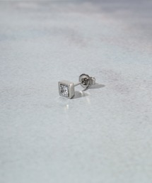 EVER METAL(エバーメタル ever metal EVER METAL)のEVERMETAL 日本製 サージカルステンレス 316L 金属アレルギー対策 片耳用ピアス ジルコニア ストーン ピアス 男女兼用(ピアス(片耳用))