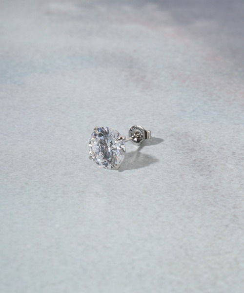 e.m.シルバージルコニア サルピアス*イーエム片耳用 セール】EVERMETAL 日本製 サージカルステンレス 316L 金属