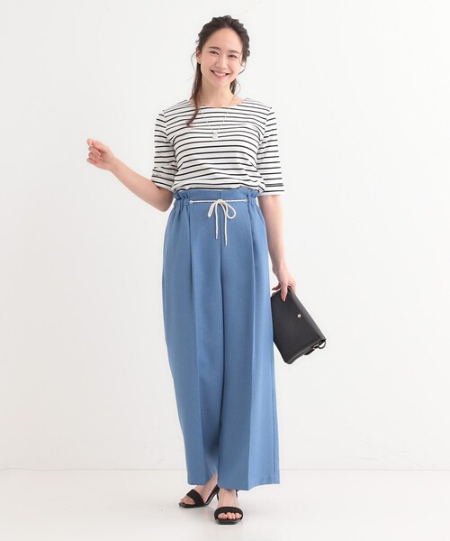 DRESKIP（ドレスキップ）の「【S-LL】1枚でもインナーでも テレコ5分袖トップス（Tシャツ/カットソー・レディース・グリーン系/オフホワイト/ホワイト系5/ブラック・01/02/03/04）」の19枚目の写真