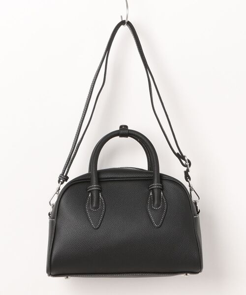 VitaFelice（ヴィータフェリーチェ）の「コントラスト2wayボストンバッグ ミニバッグ ミニボストン ミニショルダー ころん セレモニー ハンドバッグ（ボストンバッグ・レディース・ブラック/ブラウン系・FREE）」の5枚目の写真