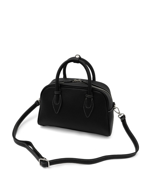 VitaFelice（ヴィータフェリーチェ）の「コントラスト2wayボストンバッグ ミニバッグ ミニボストン ミニショルダー ころん セレモニー ハンドバッグ（ボストンバッグ・レディース・ブラック/ブラウン系・FREE）」の13枚目の写真