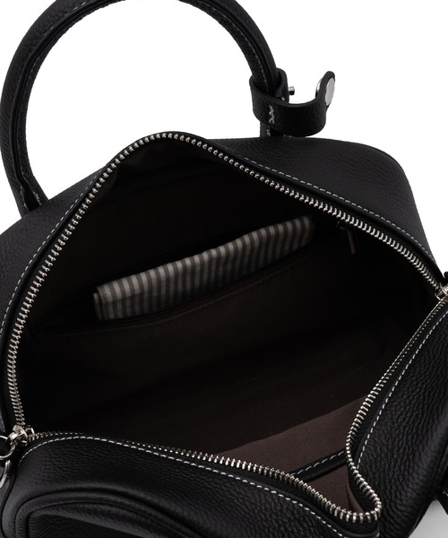 VitaFelice（ヴィータフェリーチェ）の「コントラスト2wayボストンバッグ ミニバッグ ミニボストン ミニショルダー ころん セレモニー ハンドバッグ（ボストンバッグ・レディース・ブラック/ブラウン系・FREE）」の7枚目の写真