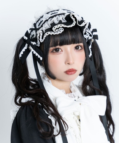 DearMyLove（ディアマイラブ）の「Emilyハートチャームヘッドドレス（その他ヘアアクセサリー・レディース・ブラック×ピンク/ベビーピンク/ブラック/ブラック×ホワイト/ホワイト・FREE）」の8枚目の写真