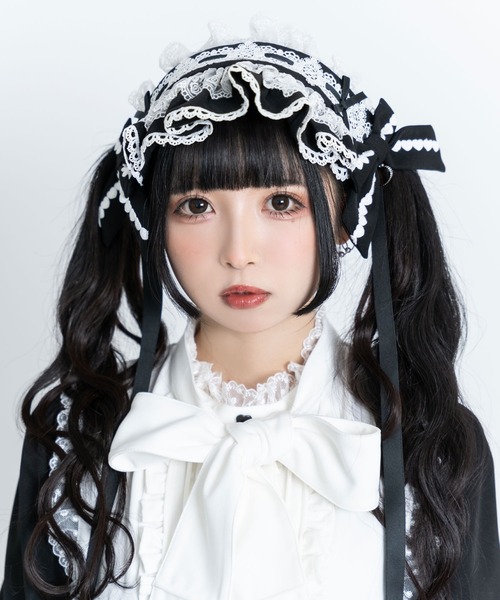 DearMyLove（ディアマイラブ）の「Emilyハートチャームヘッドドレス（その他ヘアアクセサリー・レディース・ブラック×ピンク/ベビーピンク/ブラック/ブラック×ホワイト/ホワイト・FREE）」の9枚目の写真