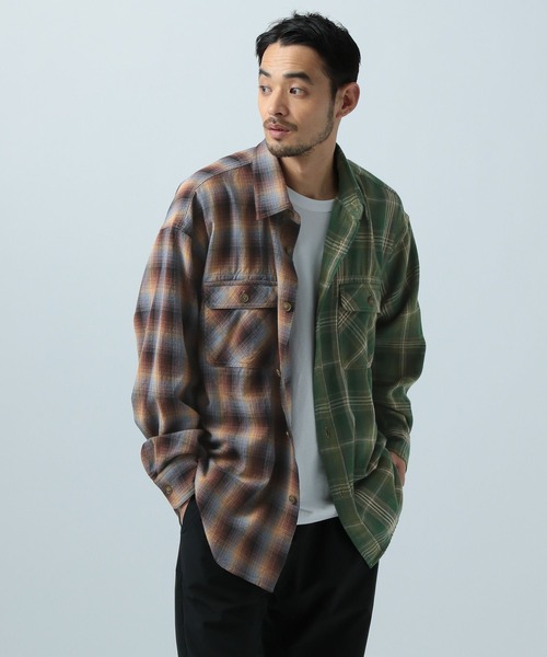 再構築/リメイク　長袖シャツ Rinceaux 再構築リメイク 長袖シャツ (ONE SIZE) WHITE BEIGE #