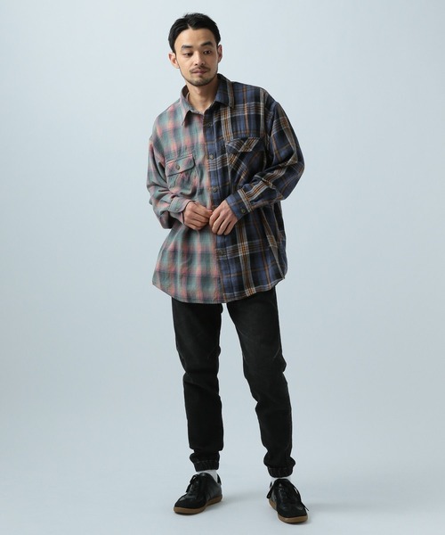 再構築/リメイク　長袖シャツ Rinceaux 再構築リメイク 長袖シャツ (ONE SIZE) WHITE BEIGE #