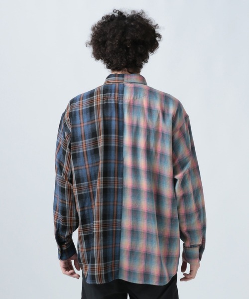 BAYFLOW(ベイフロー)の「リメイクライク長袖シャツ(シャツ/ブラウス・メンズ・グリーン/ピンク・LARGE/MEDIUM)」の17枚目の写真