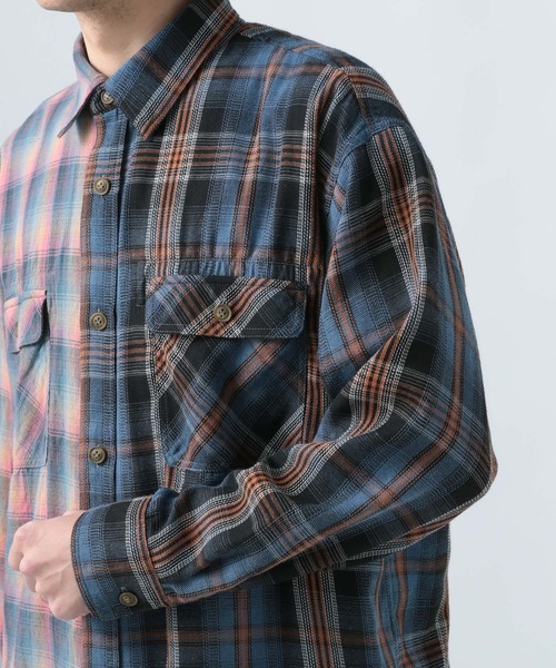 BAYFLOW(ベイフロー)の「リメイクライク長袖シャツ(シャツ/ブラウス・メンズ・グリーン/ピンク・LARGE/MEDIUM)」の19枚目の写真