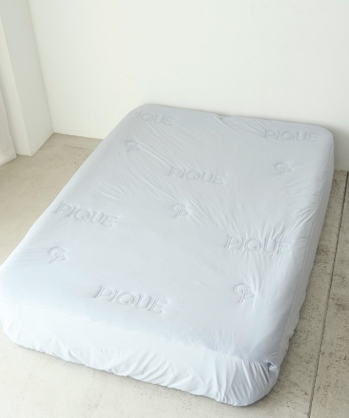 【Sleep】接触冷感ロゴキルト ボックス敷きパッド (ダブル）