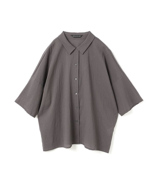 mizuiroind(ミズイロインド)の「mizuiro ind リップルワイドシャツ(シャツ/ブラウス・レディース・ブラック/ピンク/ホワイト/グレー・FREE)」の1枚目の写真