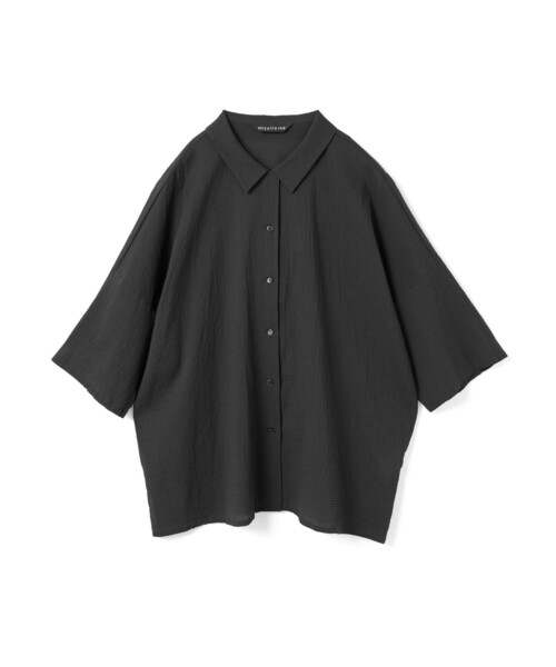 mizuiroind(ミズイロインド)の「mizuiro ind リップルワイドシャツ(シャツ/ブラウス・レディース・ブラック/ピンク/ホワイト/グレー・FREE)」の3枚目の写真