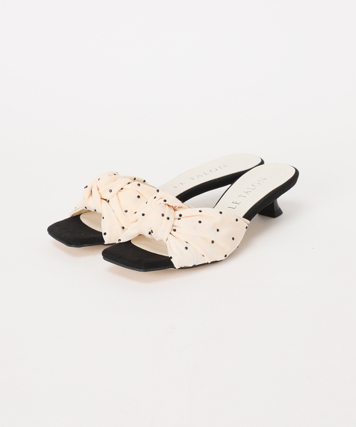 セール】3.5cmビジュードットミュールサンダル（サンダル）｜LE