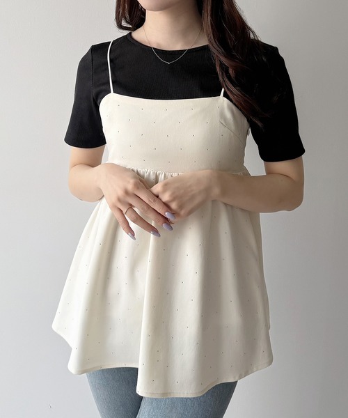 mipiarl（ミピアール）の「バックリボンリブトップス（Tシャツ/カットソー・レディース・ブラック/ホワイト・SMALL/MEDIUM/LARGE）」の10枚目の写真